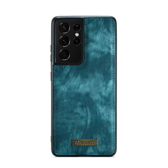 For Samsung Galaxy S21 Ultra 5G CaseMe Detachable Multifunctional Horizontal Flip Leather Case, with Card Slot & Holder & Zipper Wallet & Photo Frame(Green)