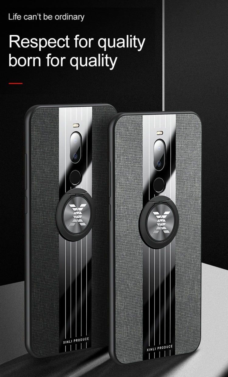 For Meizu Note 8 XINLI Stitching Cloth Texture Shockproof TPU Protective Case with Ring Holder(Brown) - More Brand by XINLI | Online Shopping South Africa | PMC Jewellery | Buy Now Pay Later Mobicred