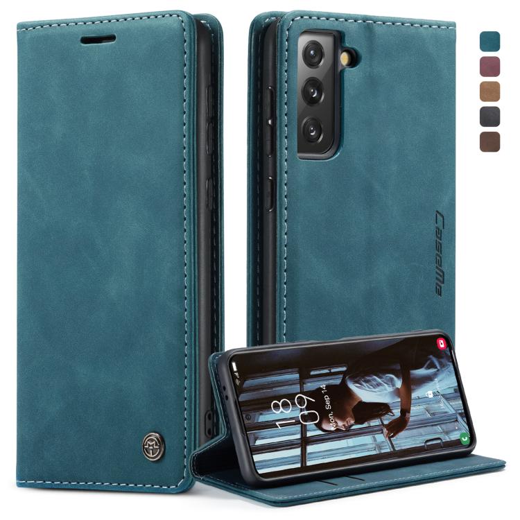 For Samsung Galaxy S21 5G CaseMe 013 Multifunctional Horizontal Flip Leather Case with Holder & Card Slot & Wallet(Blue) - free shipping - PMC TechLife - Order now!