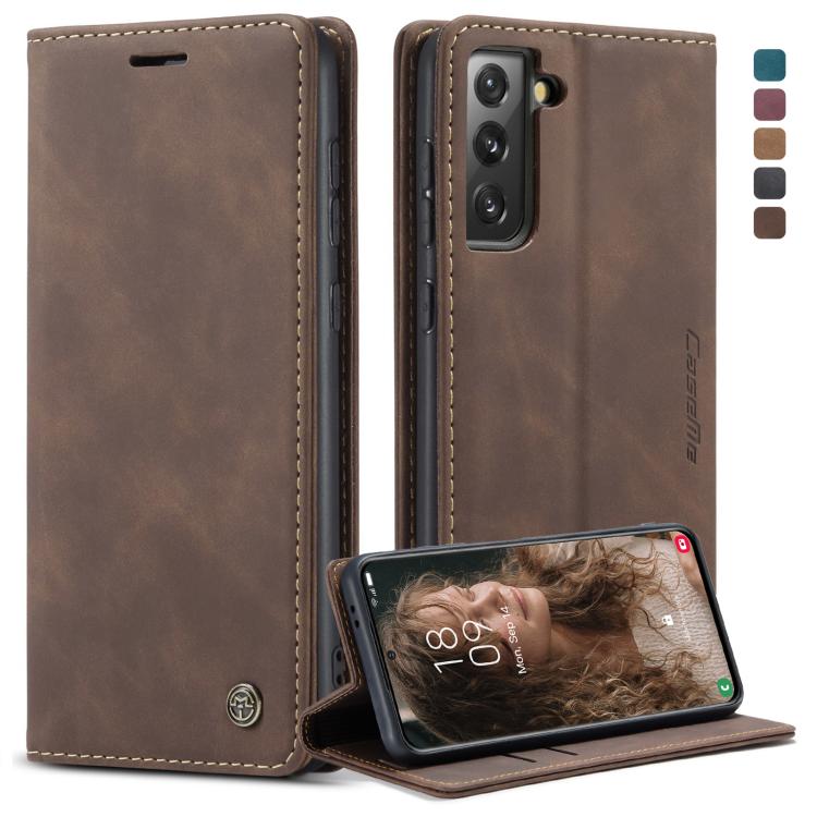 For Samsung Galaxy S21 5G CaseMe 013 Multifunctional Horizontal Flip Leather Case with Holder & Card Slot & Wallet(Coffee) - free shipping - PMC TechLife - Order now!