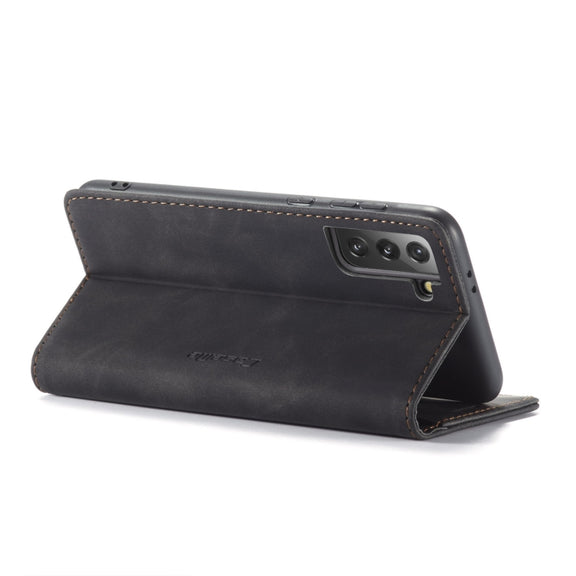 For Samsung Galaxy S21+ 5G CaseMe 013 Multifunctional Horizontal Flip Leather Case with Holder & Card Slot & Wallet(Black)