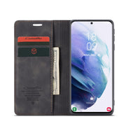 For Samsung Galaxy S21+ 5G CaseMe 013 Multifunctional Horizontal Flip Leather Case with Holder & Card Slot & Wallet(Black)