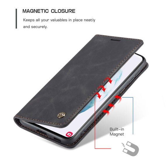 For Samsung Galaxy S21+ 5G CaseMe 013 Multifunctional Horizontal Flip Leather Case with Holder & Card Slot & Wallet(Black)