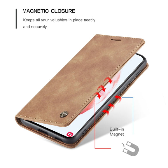 For Samsung Galaxy S21+ 5G CaseMe 013 Multifunctional Horizontal Flip Leather Case with Holder & Card Slot & Wallet(Brown)