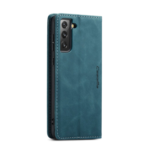 For Samsung Galaxy S21+ 5G CaseMe 013 Multifunctional Horizontal Flip Leather Case with Holder & Card Slot & Wallet(Blue)