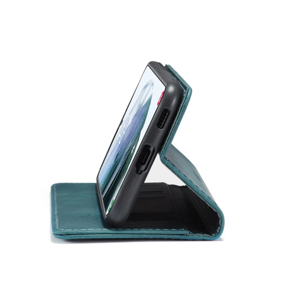For Samsung Galaxy S21+ 5G CaseMe 013 Multifunctional Horizontal Flip Leather Case with Holder & Card Slot & Wallet(Blue)