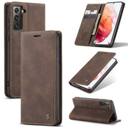 For Samsung Galaxy S21+ 5G CaseMe 013 Multifunctional Horizontal Flip Leather Case with Holder & Card Slot & Wallet(Coffee)