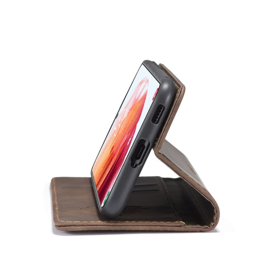 For Samsung Galaxy S21+ 5G CaseMe 013 Multifunctional Horizontal Flip Leather Case with Holder & Card Slot & Wallet(Coffee)