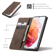 For Samsung Galaxy S21+ 5G CaseMe 013 Multifunctional Horizontal Flip Leather Case with Holder & Card Slot & Wallet(Coffee)
