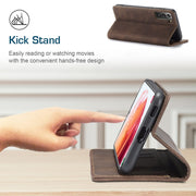 For Samsung Galaxy S21+ 5G CaseMe 013 Multifunctional Horizontal Flip Leather Case with Holder & Card Slot & Wallet(Coffee)