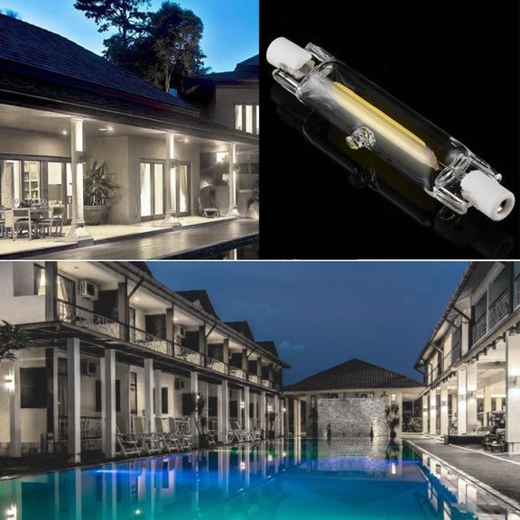 R7S 110V 5W 78mm COB LED Bulb Glass Tube Replacement Halogen Lamp Spot Light(4000K Natural White Light)