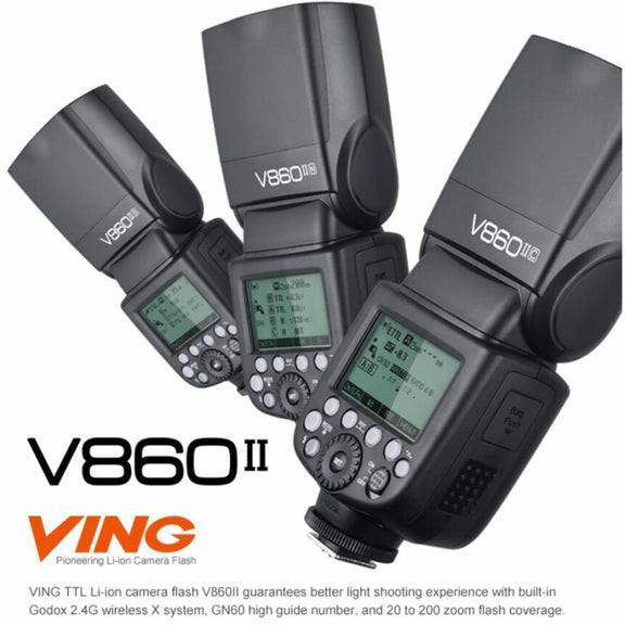 Godox V860IIC 2.4GHz Wireless 1/8000s HSS Flash Speedlite Camera Top Fill Light for Canon Cameras(Black)