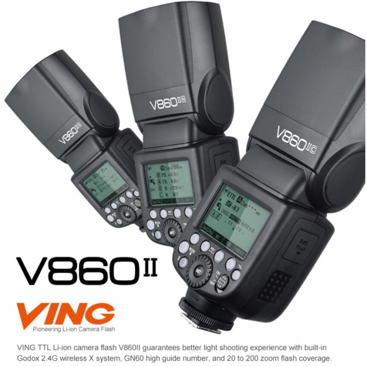 Godox V860IIC 2.4GHz Wireless 1/8000s HSS Flash Speedlite Camera Top Fill Light for Canon Cameras(Black)