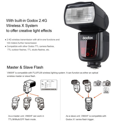 Godox V860IIF 2.4GHz Wireless 1/8000s HSS Flash Speedlite Camera Top Fill Light for Fujifil DSLR Cameras(Black) - free shipping - PMC Jewellery - Order now!