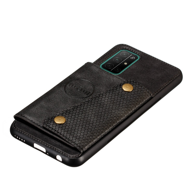 For Samsung Galaxy A52 5G / 4G Double Buckle PU + TPU Shockproof Magnetic Protective Case with Card Slot & Holder(Black) - Galaxy Phone Cases by PMC TechLife | Online Shopping South Africa | PMC TechLife