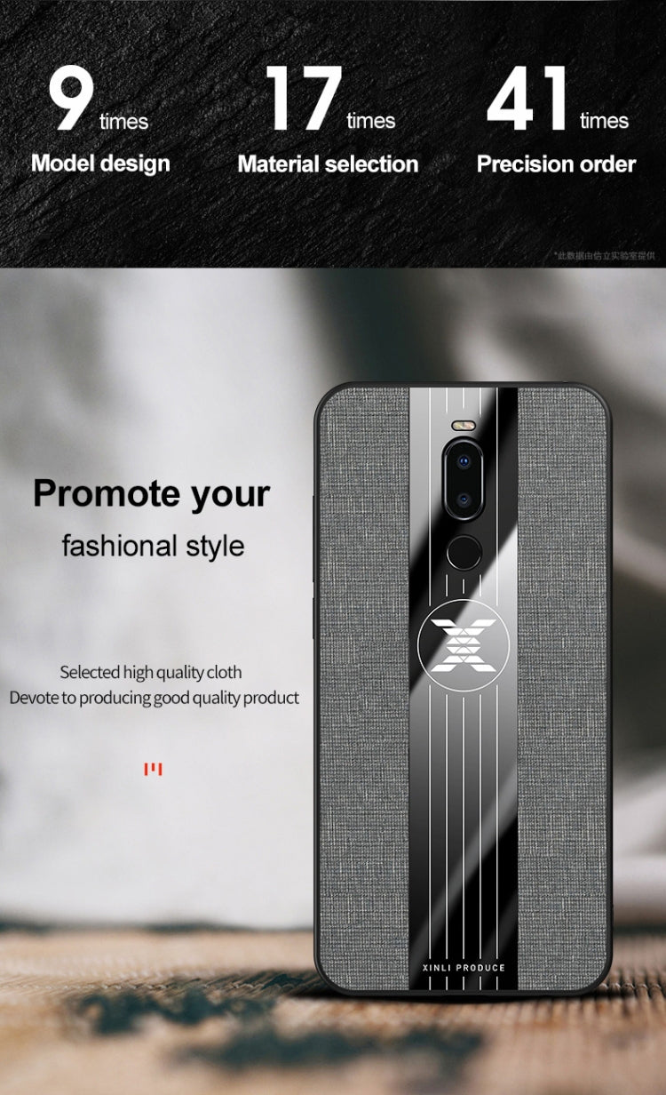 For Meizu Note 8 XINLI Stitching Cloth Texture Shockproof TPU Protective Case(Grey)