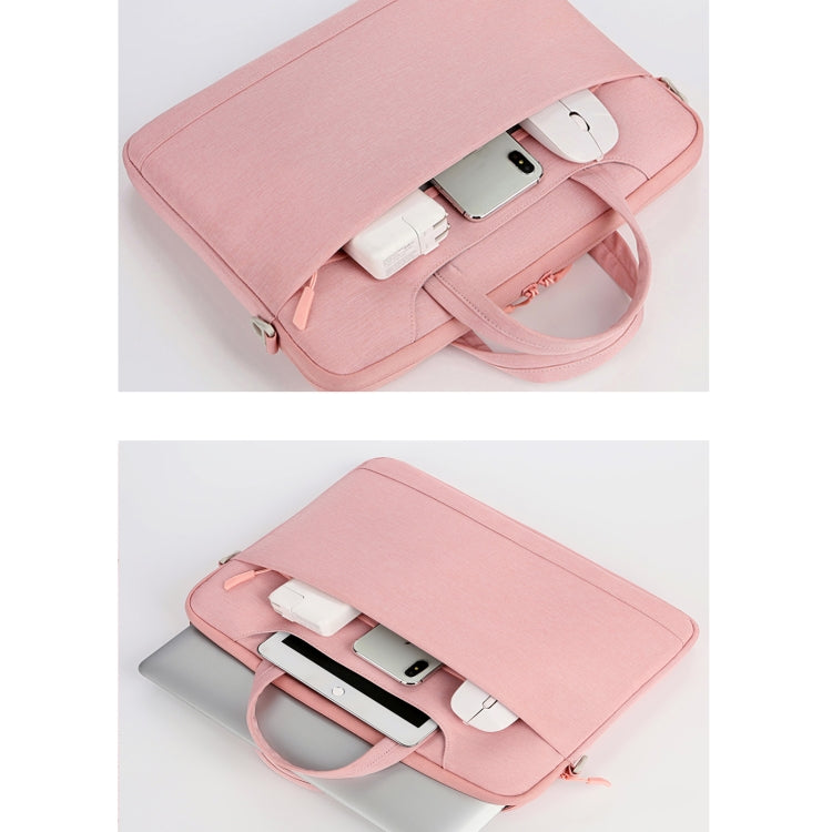 For 13.3-14 inch Laptop Multi-function Laptop Single Shoulder Bag Handbag(Light Blue)