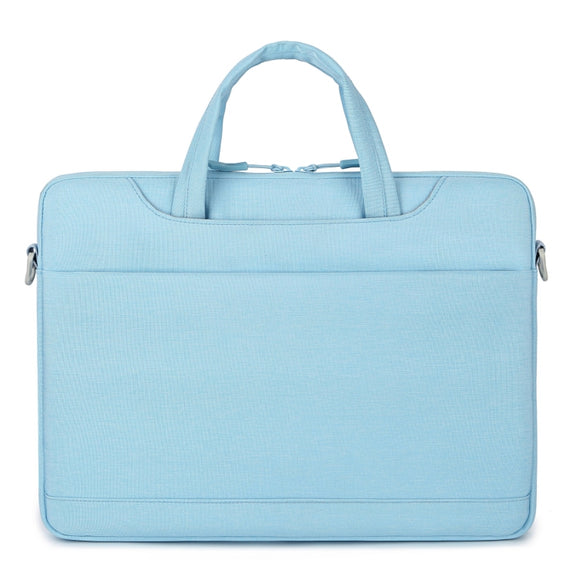For 15-15.6 inch Laptop Multi-function Laptop Single Shoulder Bag Handbag(Light Blue)