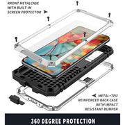 For Samsung Galaxy S21 5G R-JUST Shockproof Water-resistant Dust-proof Metal + Silicone Protective Case with Holder(Silver)