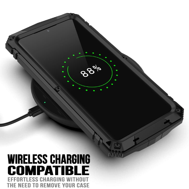 For Samsung Galaxy S21+ 5G R-JUST Shockproof Waterproof Dust-proof Metal + Silicone Protective Case with Holder(Black) - free shipping - PMC TechLife - Order now!