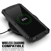 For Samsung Galaxy S21+ 5G R-JUST Shockproof Water-resistant Dust-proof Metal + Silicone Protective Case with Holder(Black)