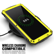 For Samsung Galaxy S21+ 5G R-JUST Shockproof Water-resistant Dust-proof Metal + Silicone Protective Case with Holder(Yellow)