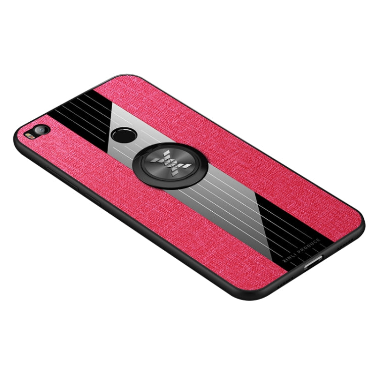 For Xiaomi Mi Max 2 XINLI Stitching Cloth Texture Shockproof TPU Protective Case with Ring Holder(Red) - Xiaomi Cases by XINLI | Online Shopping South Africa | PMC TechLife | Buy Now Pay Later Mobicred
