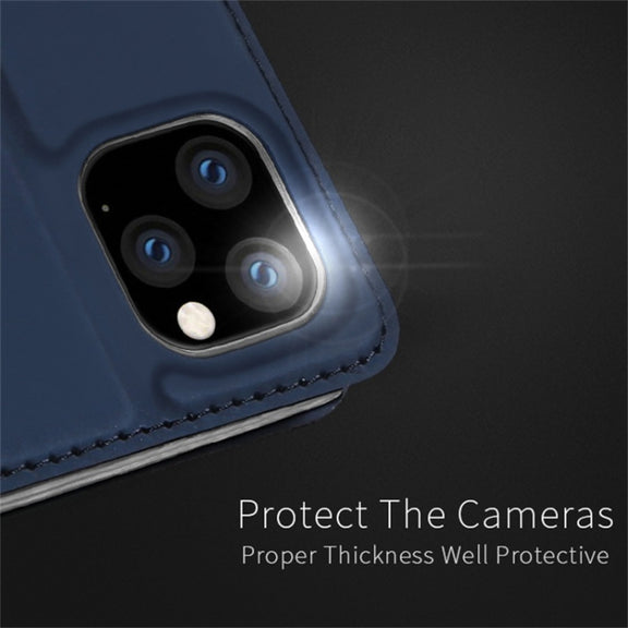 For iPhone 11 DUX DUCIS Skin Pro Series Shockproof Horizontal Flip Leather Case with Holder & Card Slots(Black)