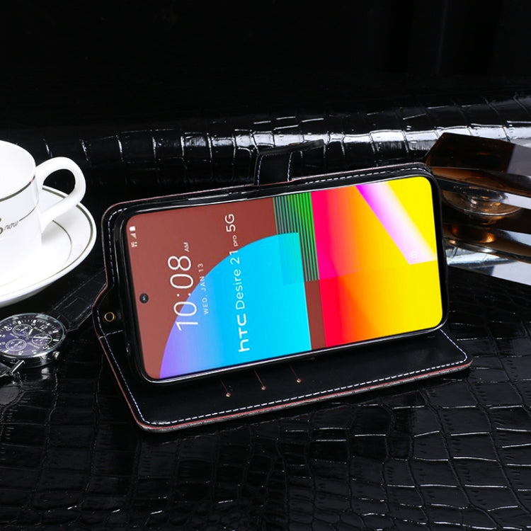 For HTC Desire 21+ idewei Crocodile Texture Horizontal Flip Leather Case with Holder & Card Slots & Wallet(Black) - More Brand by idewei | Online Shopping South Africa | PMC Jewellery | Buy Now Pay Later Mobicred