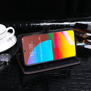 For HTC Desire 21+ idewei Crocodile Texture Horizontal Flip Leather Case with Holder & Card Slots & Wallet(Dark Blue)