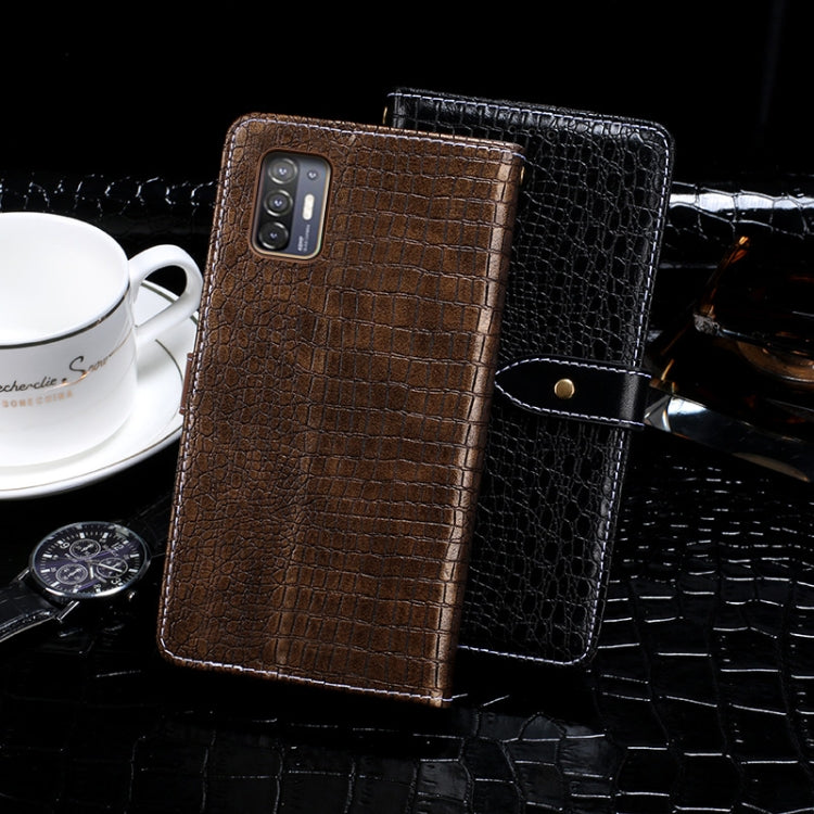 For HTC Desire 21+ idewei Crocodile Texture Horizontal Flip Leather Case with Holder & Card Slots & Wallet(Dark Brown) - More Brand by idewei | Online Shopping South Africa | PMC Jewellery | Buy Now Pay Later Mobicred