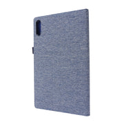 For Lenovo Tab P11 Horizontal Flip TPU + Fabric PU Leather Protective Case with Name Card Clip(Dark Blue)