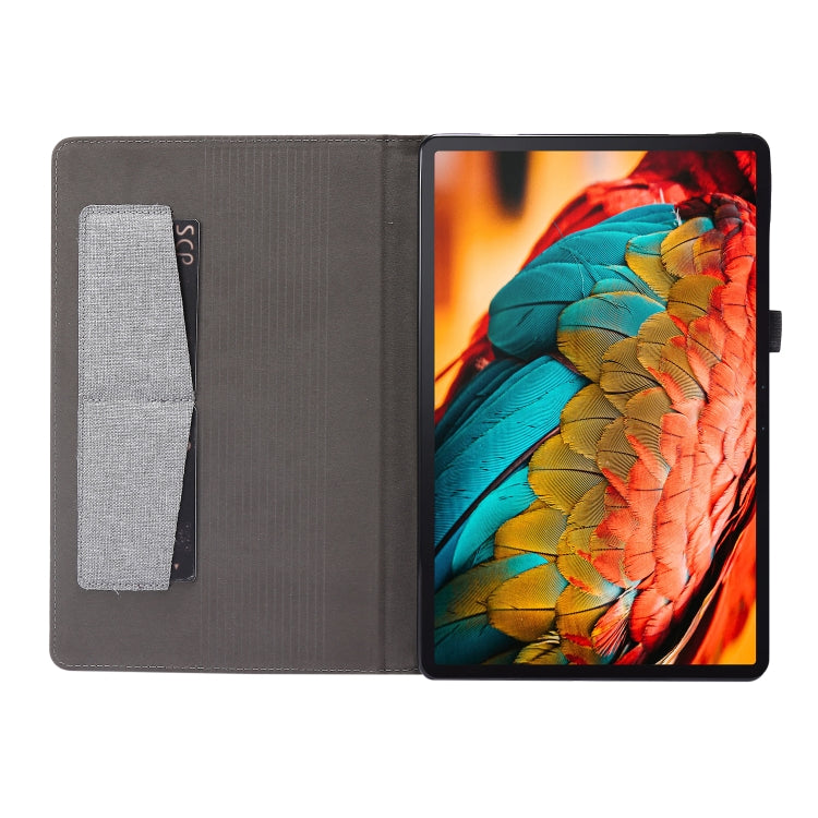 For Lenovo Tab P11 Horizontal Flip TPU + Fabric PU Leather Protective Case with Name Card Clip(Dark Blue) - Lenovo by PMC TechLife | Online Shopping South Africa | PMC TechLife | Buy Now Pay Later Mobicred