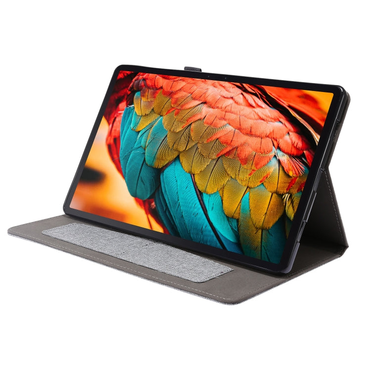For Lenovo Tab P11 Horizontal Flip TPU + Fabric PU Leather Protective Case with Name Card Clip(Dark Blue) - Lenovo by PMC TechLife | Online Shopping South Africa | PMC TechLife | Buy Now Pay Later Mobicred