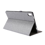 For Lenovo Tab P11 Horizontal Flip TPU + Fabric PU Leather Protective Case with Name Card Clip(Dark Blue)