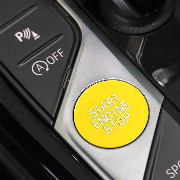 Car Carbon Fiber One-button Start Decorative Sticker for BMW 3 Series / G20 / G05 / G06 / G07 / G14 / G29 / F40 / F44(Yellow)