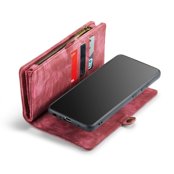 For Samsung Galaxy A52 5G / 4G CaseMe Detachable Multifunctional Horizontal Flip Leather Case, with Card Slot & Holder & Zipper Wallet & Photo Frame(Red)