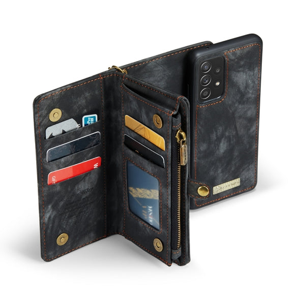 For Samsung Galaxy A72 5G / 4G CaseMe-008 Detachable Multifunctional Flip Leather Phone Case(Black)