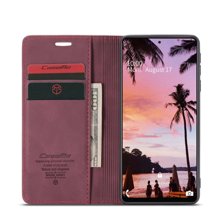 For Samsung Galaxy A72 5G / 4G CaseMe 013 Multifunctional Horizontal Flip Leather Case with Holder & Card Slot & Wallet(Wine Red) - free shipping - PMC Jewellery - Order now!