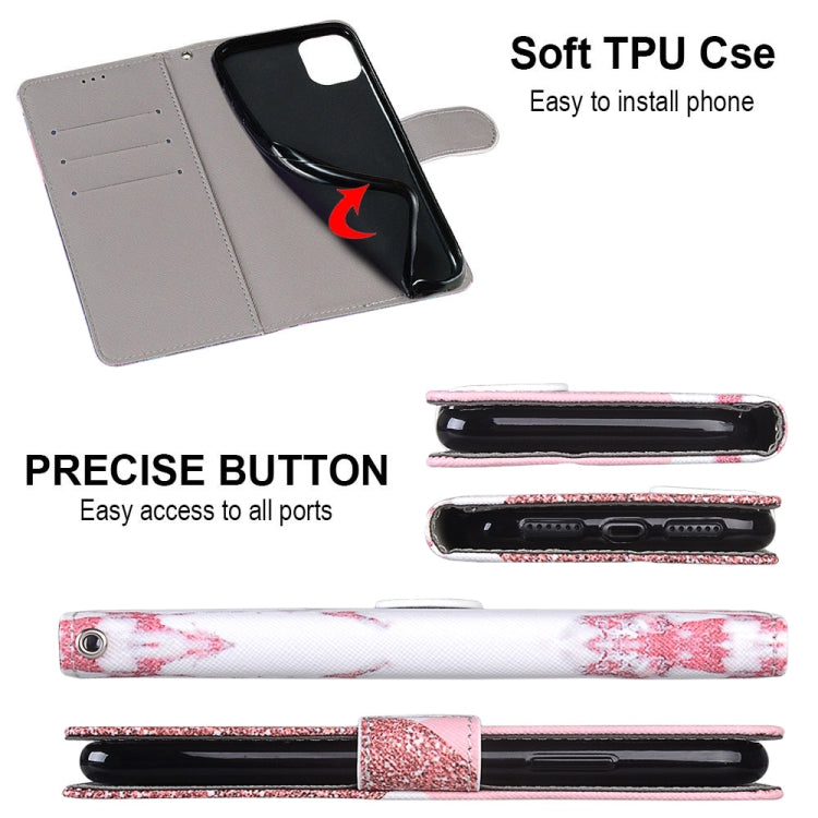 For Samsung Galaxy A52 5G Coloured Drawing Cross Texture Horizontal Flip PU Leather Case with Holder & Card Slots & Wallet & Lanyard(Pink Stone Texture) - Galaxy Phone Cases by PMC TechLife | Online Shopping South Africa | PMC TechLife