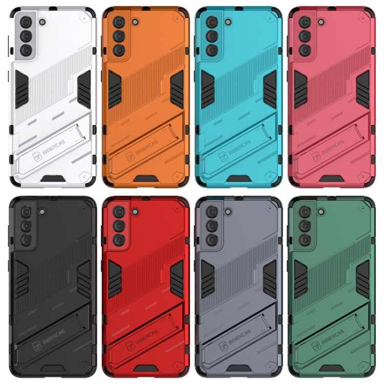 For Samsung Galaxy S21 5G Punk Armor 2 in 1 PC + TPU Shockproof Case with Invisible Holder(Black) - Galaxy S21 5G Cases by PMC TechLife | Online Shopping South Africa | PMC TechLife