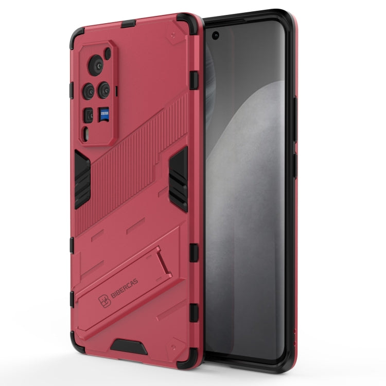 Punk Armor 2 in 1 PC + TPU Shockproof Case with Invisible Holder For vivo X60 Pro(Rose Red) - vivo Cases by PMC TechLife | Online Shopping South Africa | PMC TechLife
