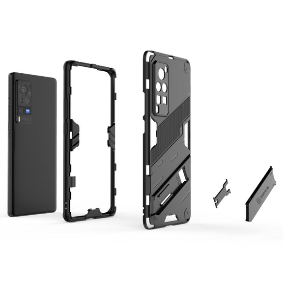 Punk Armor 2 in 1 PC + TPU Shockproof Case with Invisible Holder For vivo X60 Pro(Rose Red)