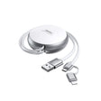 Remax RC-182i 2A 2 In 1 8 Pin + Micro USB Creation Series Telescopic Charging Data Cable, Length: 90cm(White) - 2 in 1 Cable by REMAX | Online Shopping South Africa | PMC TechLife | Buy Now Pay Later Mobicred