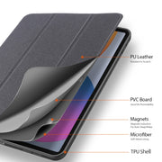 For iPad Pro 11 2022 / 2021 / 2020 DUX DUCIS Domo Series Horizontal Flip Magnetic TPU + PU Leather Tablet Case with Three-folding Holder & Pen Slot & Sleep / Wake-up Function(Black)