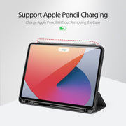 For iPad Pro 11 2022 / 2021 / 2020 DUX DUCIS Domo Series Horizontal Flip Magnetic TPU + PU Leather Tablet Case with Three-folding Holder & Pen Slot & Sleep / Wake-up Function(Black)