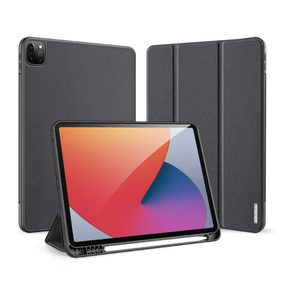 For iPad Pro 11 2022 / 2021 / 2020 DUX DUCIS Domo Series Horizontal Flip Magnetic TPU + PU Leather Tablet Case with Three-folding Holder & Pen Slot & Sleep / Wake-up Function(Black)