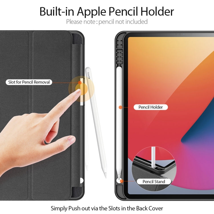 For iPad Pro 11 2022 / 2021 / 2020 DUX DUCIS Domo Series Horizontal Flip Magnetic TPU + PU Leather Tablet Case with Three-folding Holder & Pen Slot & Sleep / Wake-up Function(Black)
