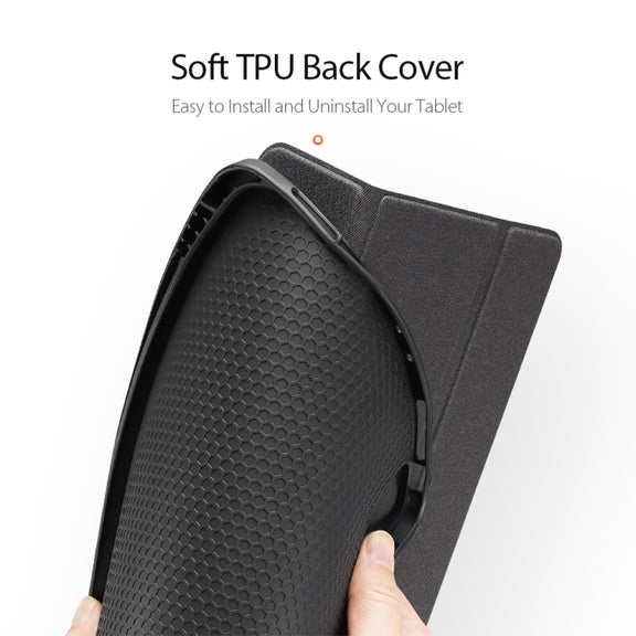 For iPad Pro 11 2022 / 2021 / 2020 DUX DUCIS Domo Series Horizontal Flip Magnetic TPU + PU Leather Tablet Case with Three-folding Holder & Pen Slot & Sleep / Wake-up Function(Black)