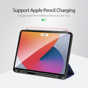 For iPad Pro 11 2022 / 2021 / 2020 DUX DUCIS Domo Series Horizontal Flip Magnetic TPU + PU Leather Tablet Case with Three-folding Holder & Pen Slot & Sleep / Wake-up Function(Blue)
